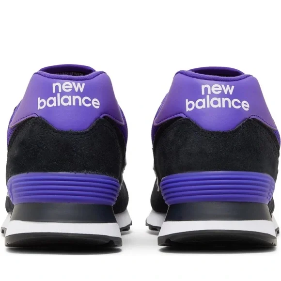 New Balance 574 Black with Deep Violet